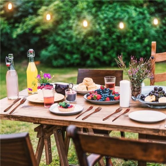 Wooden Spoon Wooden Dinner Utensil Set Kitchen Wooden Flatware Tableware Cutlery - Picture 5 of 6